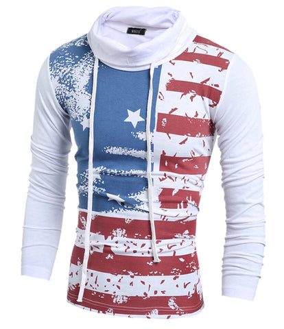 Casual American flag print pullover