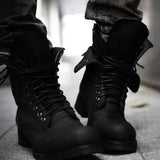 Winter England-style Men's High Top Black shoes