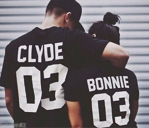 Bonnie 03 CLYDE 03 Couples Leisure  T-shirt