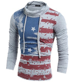 Casual American flag print pullover