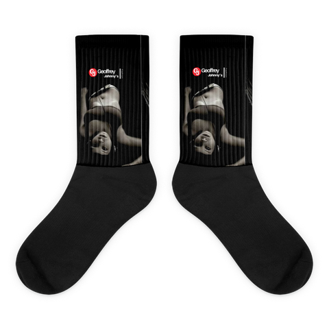 "GJ" Black foot socks