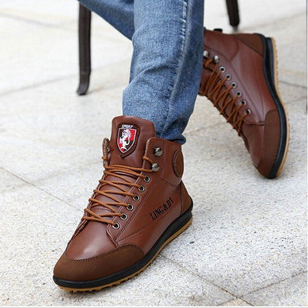 Autumn Winter boots lace up men Shoes