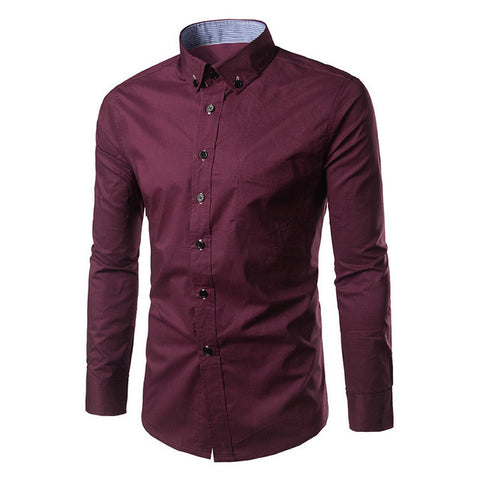 Spring Autumn Men Turn-down Collar