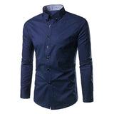 Spring Autumn Men Turn-down Collar