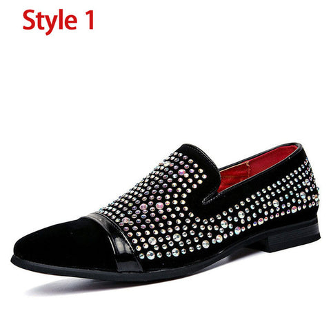 Suede Leather Luxury Crystal Shoes